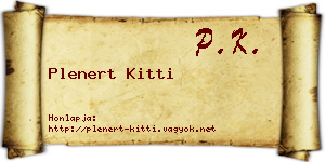 Plenert Kitti névjegykártya